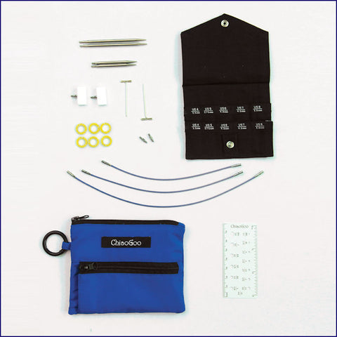 Chiaogoo TWIST Blue Shorties Interchangeable Set - US 4 - 8 (35mm & 5mm) Tips