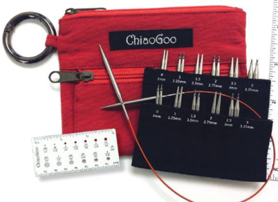Chiaogoo TWIST Red Lace Shorties Interchangeable Set - US 000 - 3 (1.5mm - 3.25mm) Tips