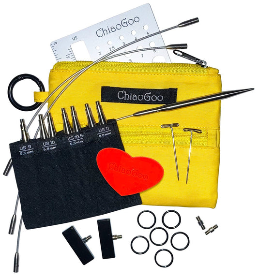 Chiaogoo TWIST Yellow Shorties Interchangeable Set - US 9 - 11 (35mm & 5mm) Tips